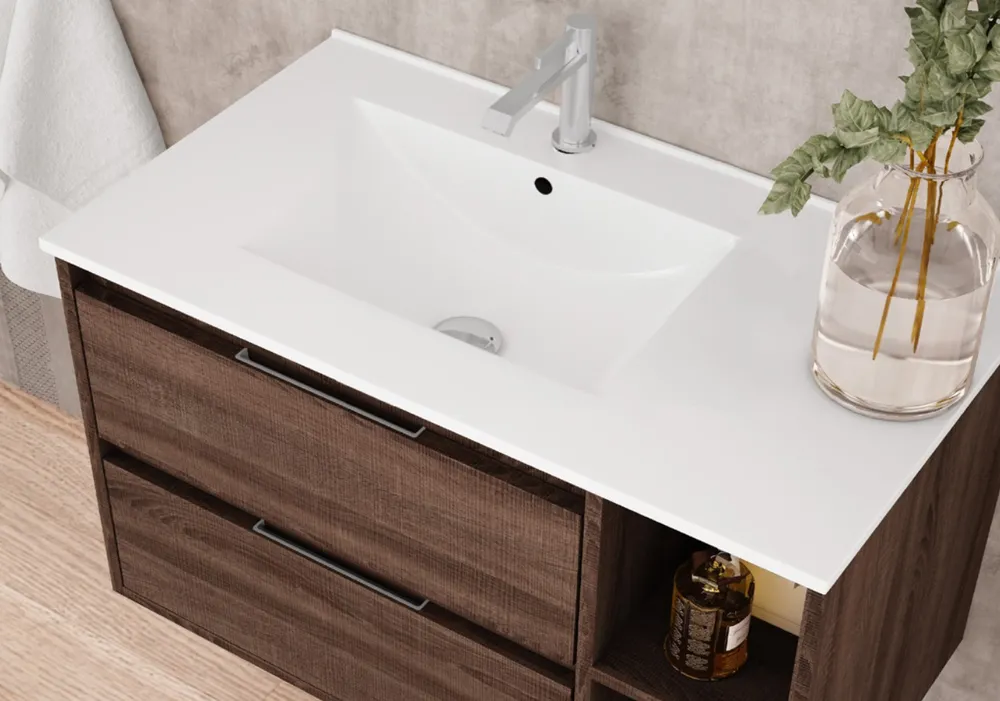 Praustuvas Vancouver karinis įleidžiamas keraminis baltas arba juodas