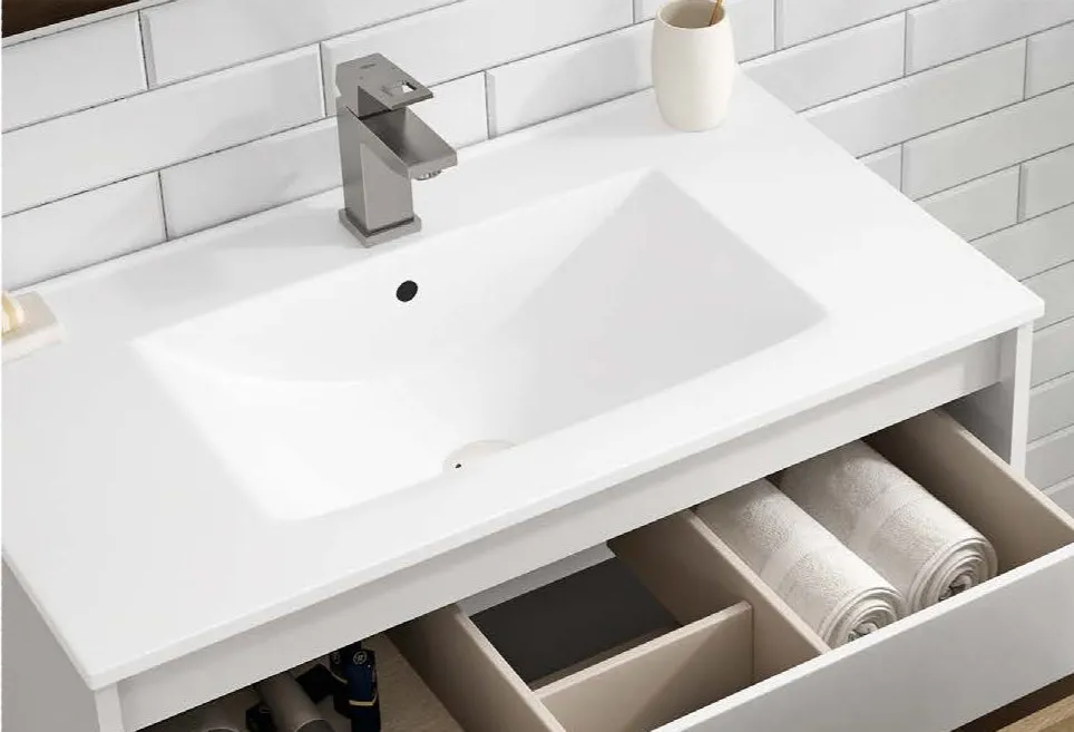 Praustuvas Vancouver įleidžiamas keraminis baltas arba juodas