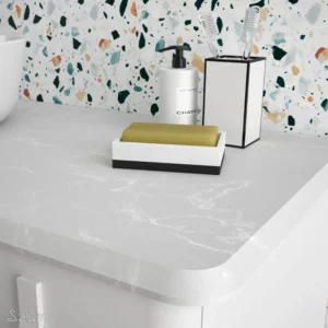 Stalviršis vonios spintelei Uniiq 90 left calacatta compact stone