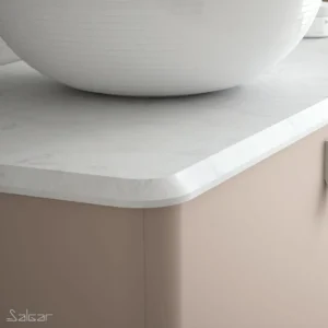 Stalviršis vonios spintelei Uniiq 90 right polar grey compact stone