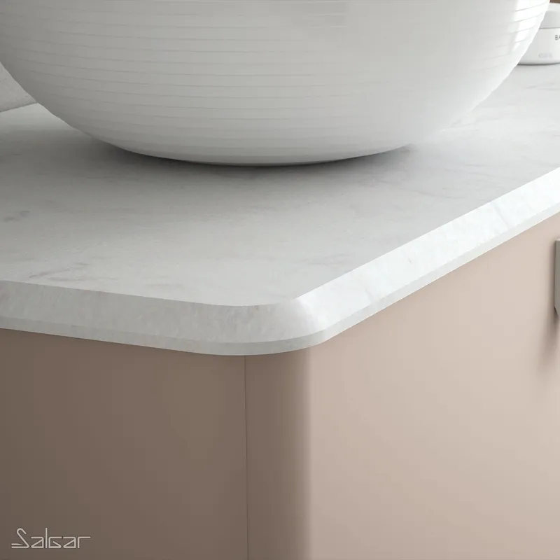 Stalviršis vonios spintelei Uniiq 90 left polar grey compact stone