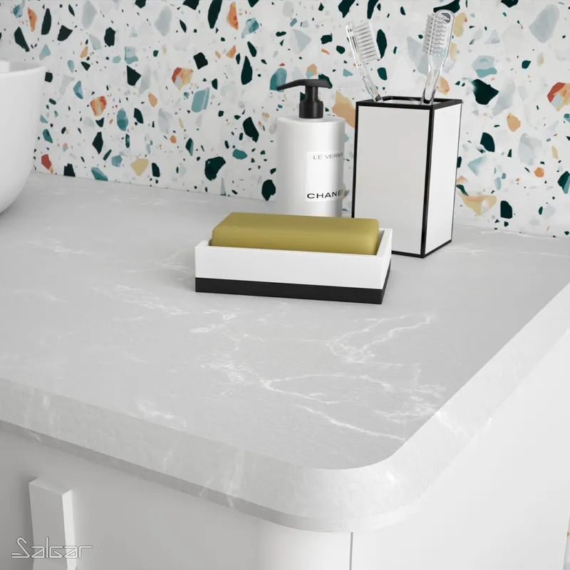 Stalviršis vonios spintelei Uniiq 90 left calacatta compact stone