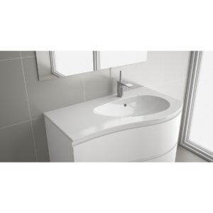 Praustuvas įleidžiamas MAM 90 baltas blizgus kairinis