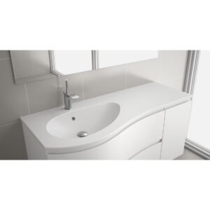 Praustuvas įleidžiamas MAM 120 baltas matinis dešininis