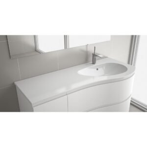 Praustuvas įleidžiamas MAM 120 baltas blizgus kairinis