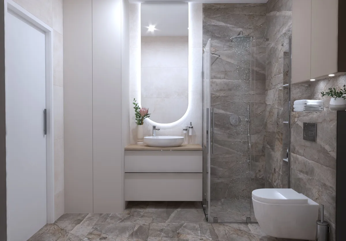 Stilingo vonios kambario interjero projektas