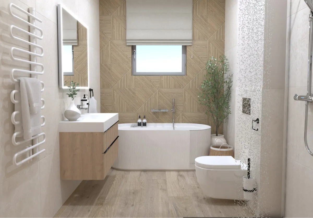 Modernus vonios kambario interjero sprendimas