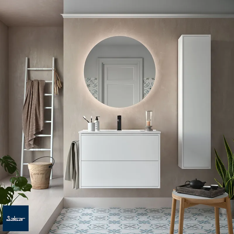 Pakabinama vonios spintelė su praustuvu OPTIMUS 80